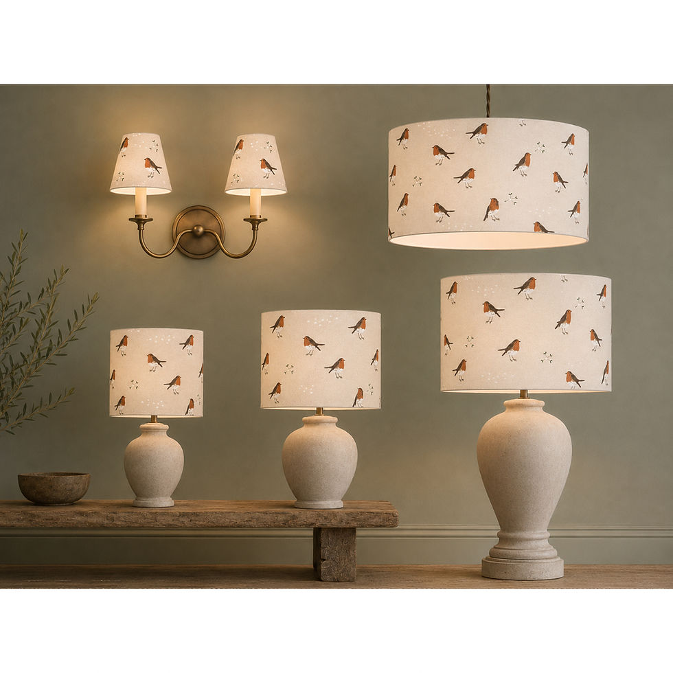 sophie allport robin in natural lampshades candle clip, 20,30,40cm drum lampshades