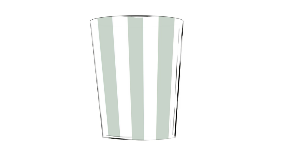 wrendale green stripe waste paper bin