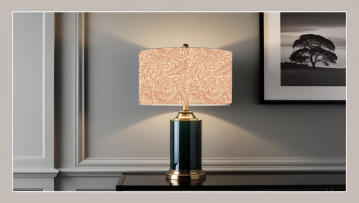 William Morris Larkspur Rose Table Lampshade