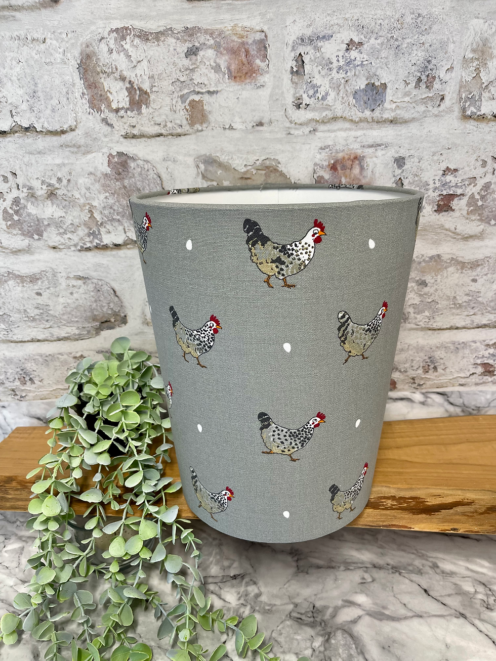 Thumbnail: Sophie Allport Chicken waste paper bin by berry and grouse grey office storage trash can gold silver copper trim