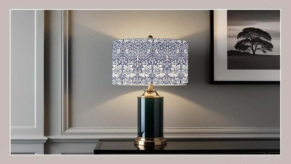 William Morris Brother Brer Navy Blue table Lampshade