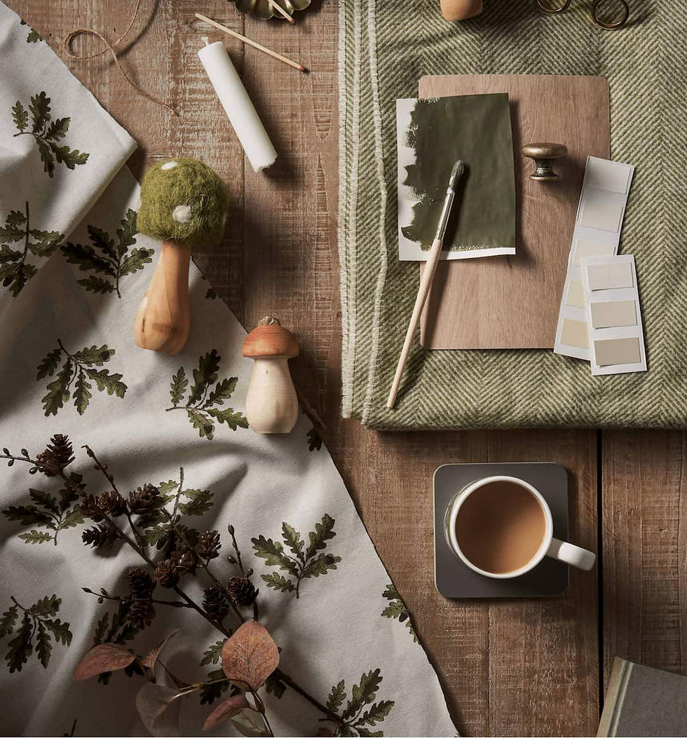Thumbnail: sophie allport acorn and oak leaves fabric scatter cushions