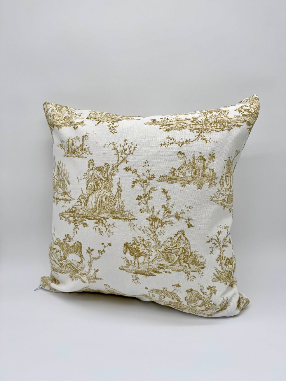 18" 45cm french toile soft gold scatter cushion case on sale