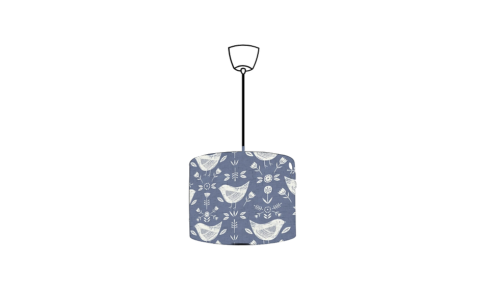 fryetts scandi narvik denim blue ceiling drum lampshade