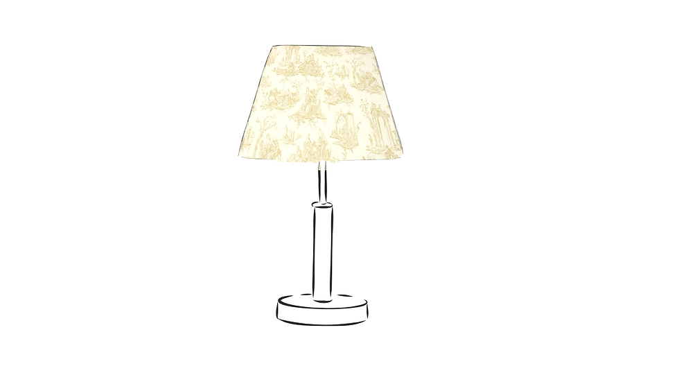 french toile soft gold empire table lampshade