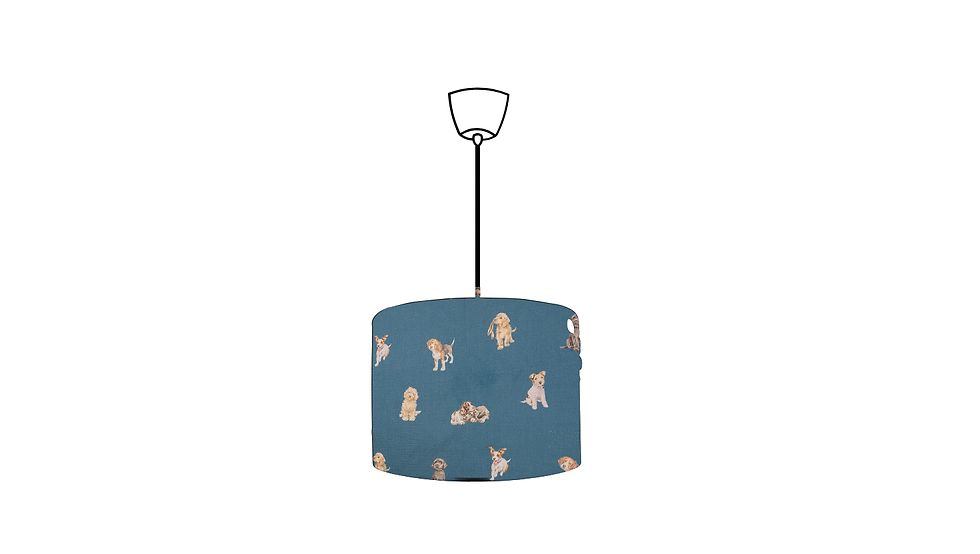 wrendale dogs navy ceiling drum lampshade