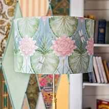 Angel Strawbridge Lily Garden Drum Floor Lampshade