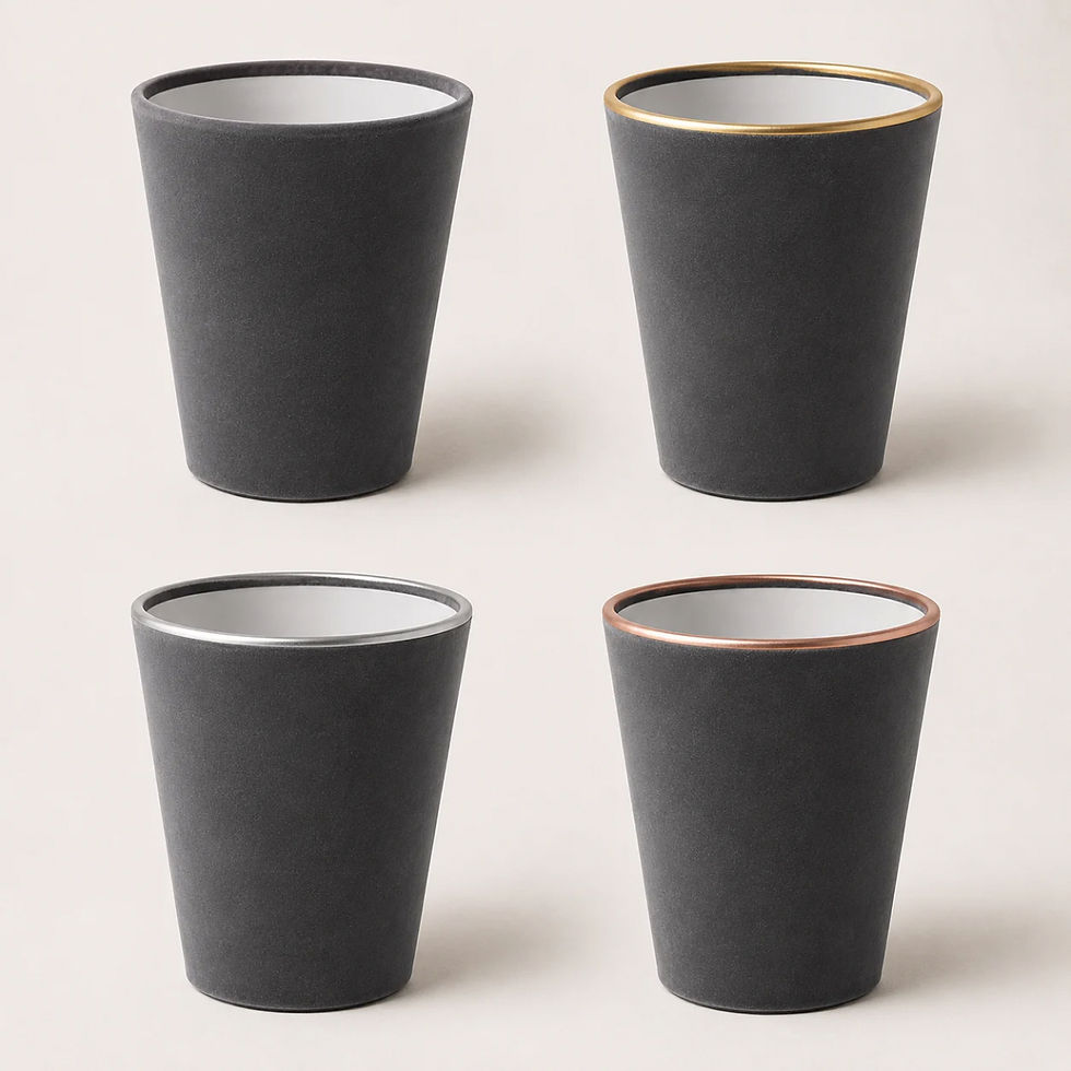 Thumbnail: Slate Grey trim image Slate Grey Venetian Velvet waste paper bin trim options