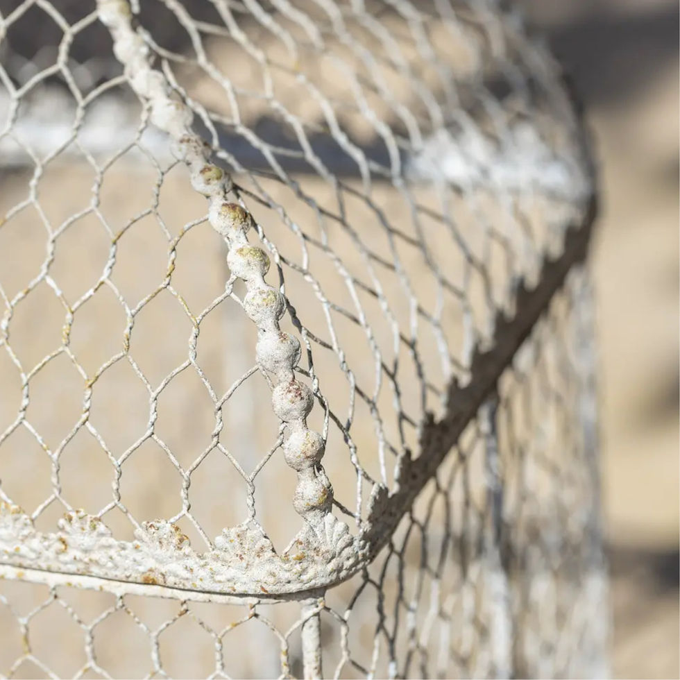 Thumbnail: Chania decorative metal garden lanterns in two sizes on a heritage stone terrace