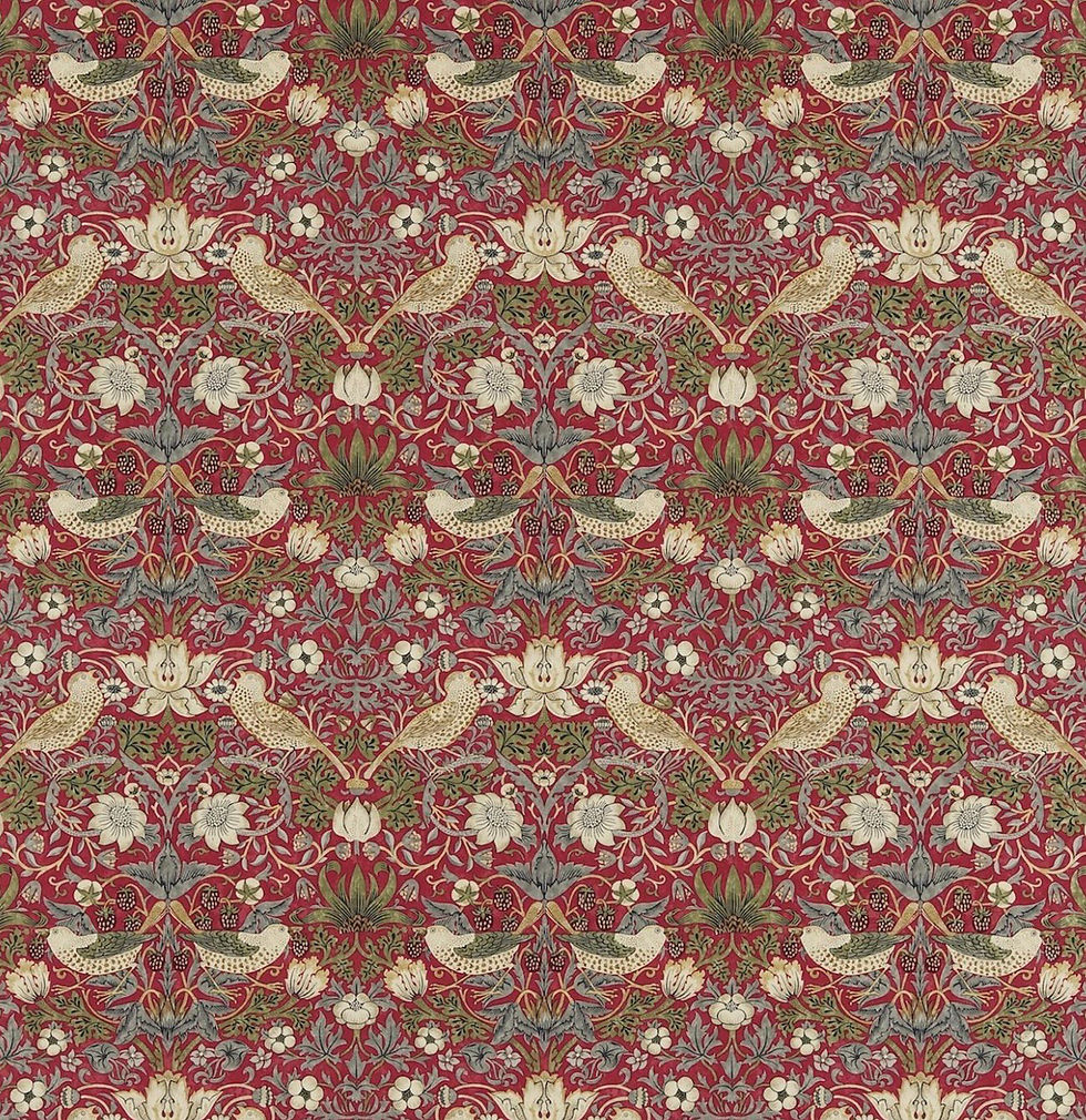 william morris strawberry thief in red medium lampshades berry grouse