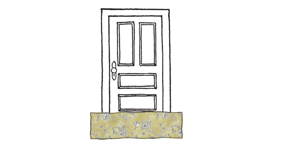 toile finch buttercup yellow door draught excluder