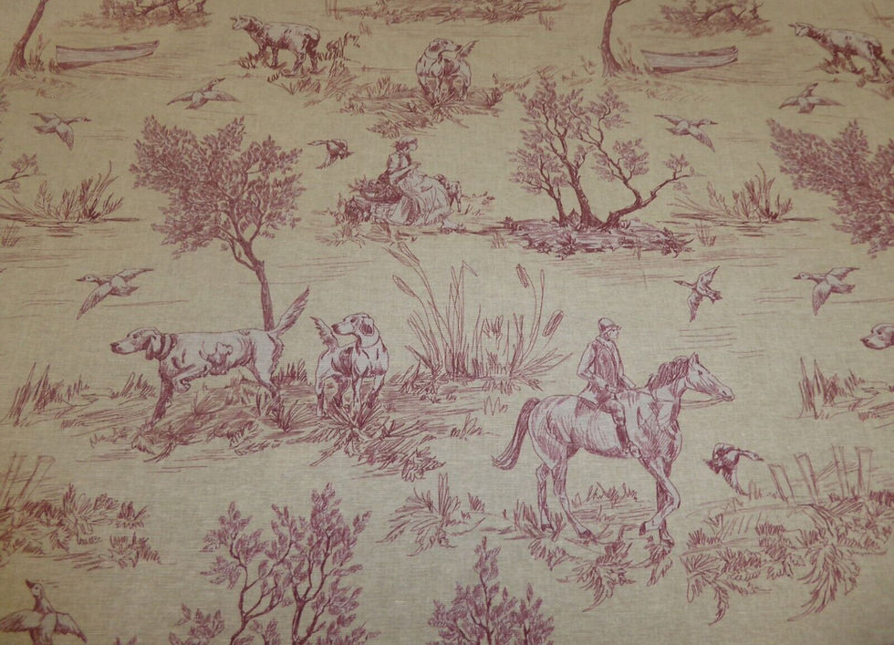 Toile De Jouy Countryside red scatter cushion