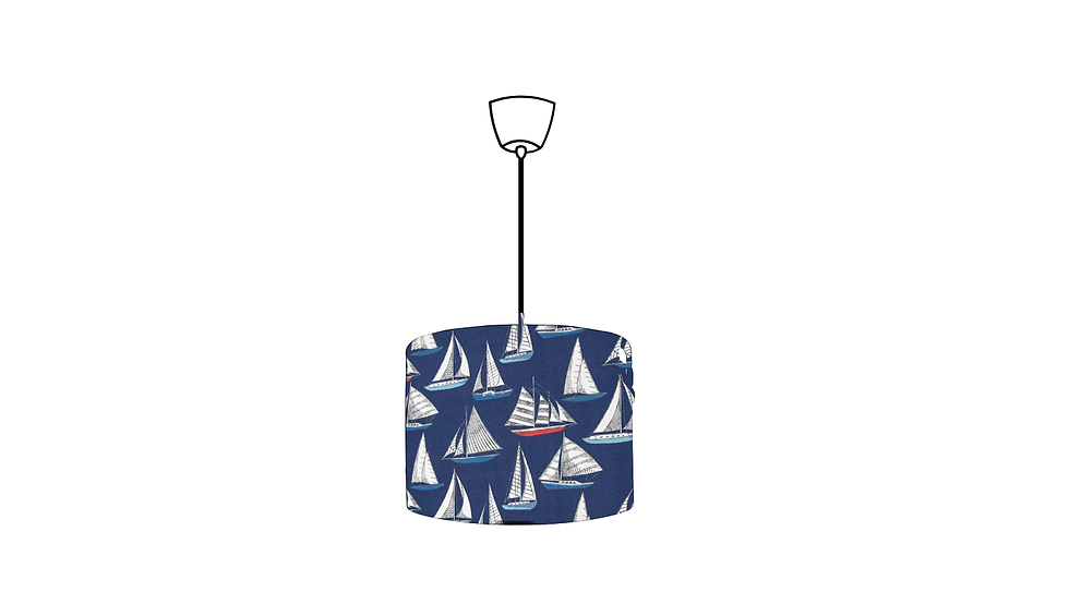 Fryetts Ocean Yachts navy drum ceiling lampshade