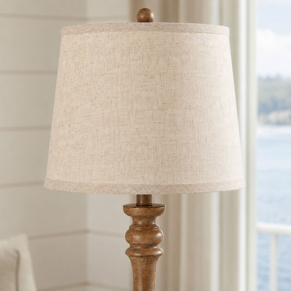 Thumbnail: Natural edged linen shade supplied with the Seraphia Table Lamp.