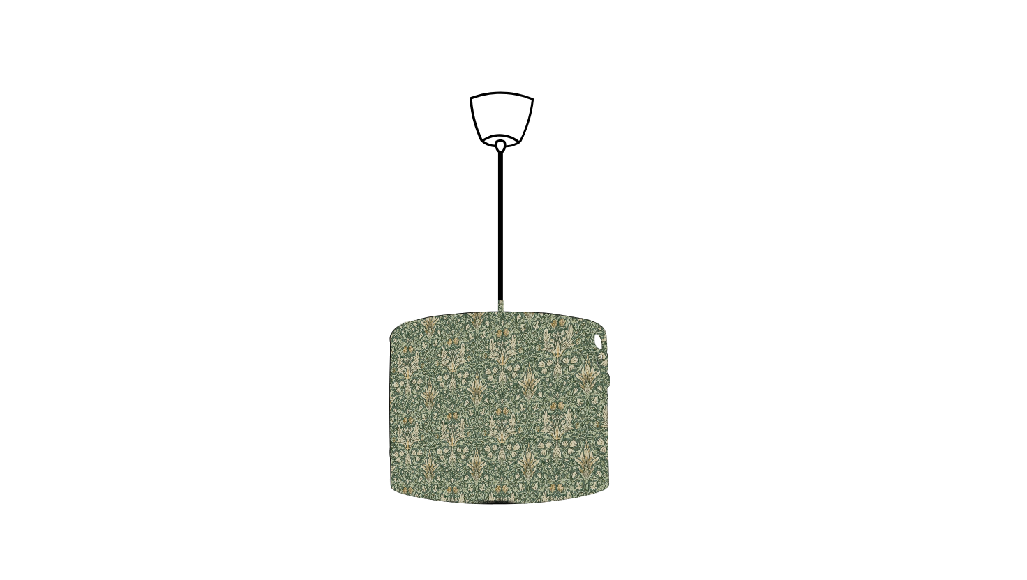 william orris snakeshead forest green ceiling drum lampshade