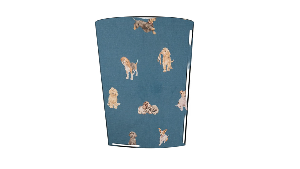 wrendale dogs teal waste paper bin