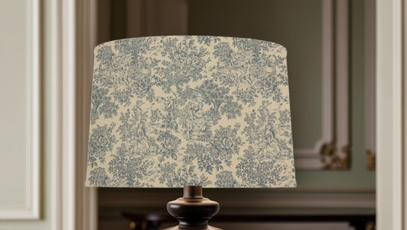Zen Toile Table Lampshade - Zen Toile Marine Table Lampshade