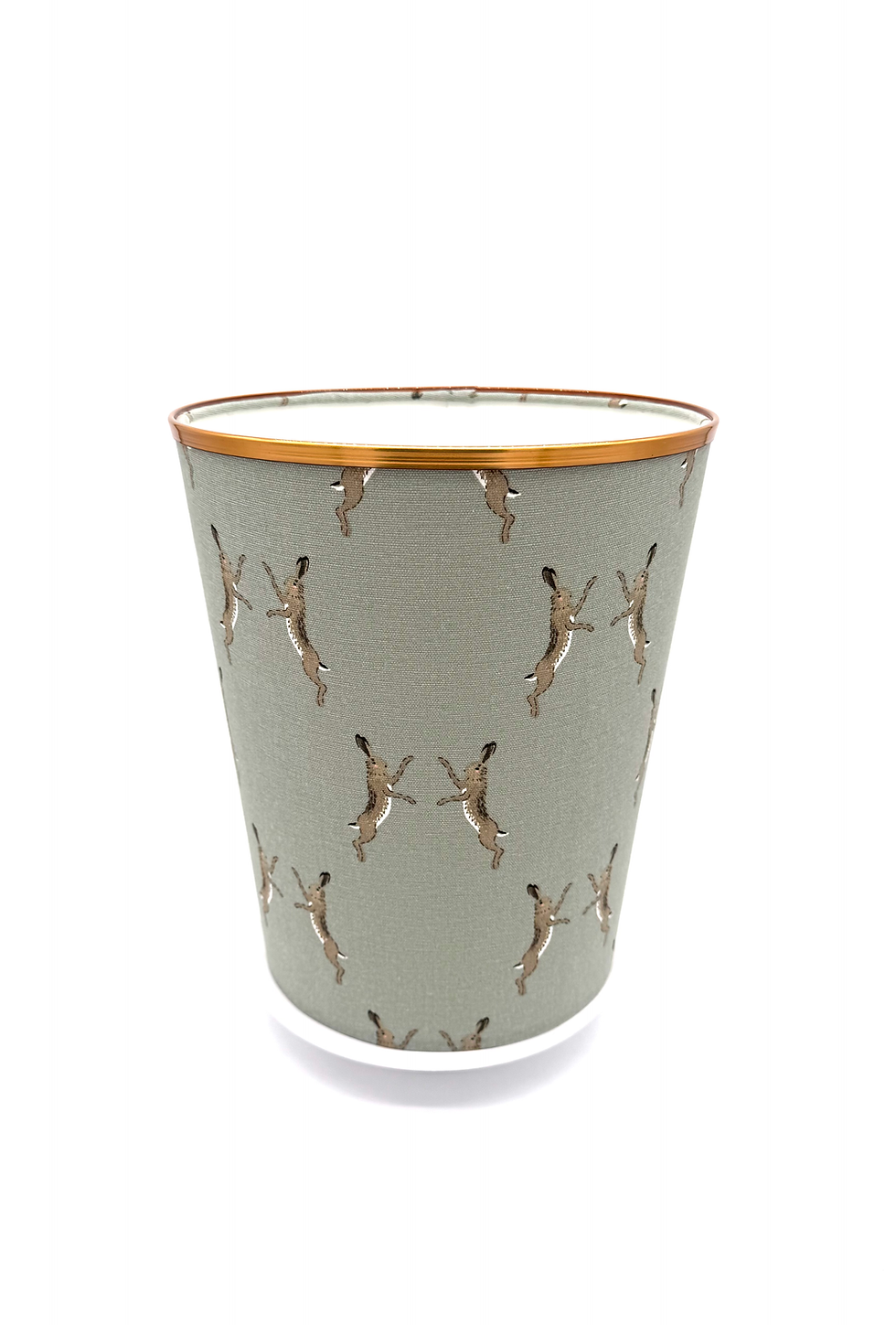 Thumbnail: Sophie Allport Boxing hares duck egg grey waste paper bins gold trim