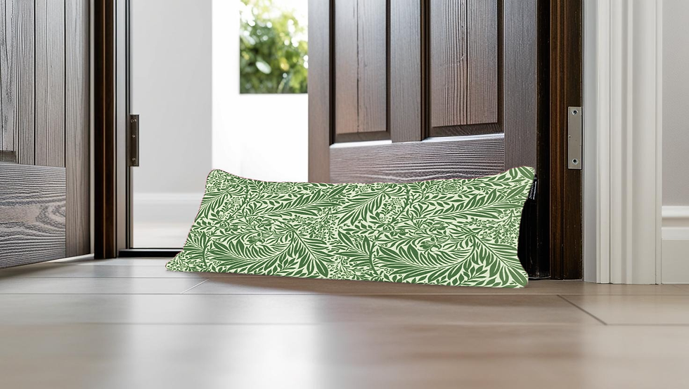 william morris larkspur sage draught excluder