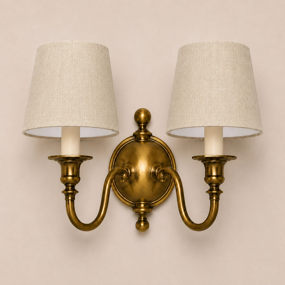 pair of candle clip wall lampshades in cotton cream