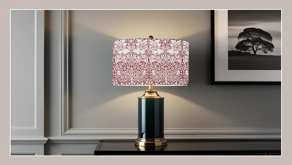 william morris brother brer in red table lampshade