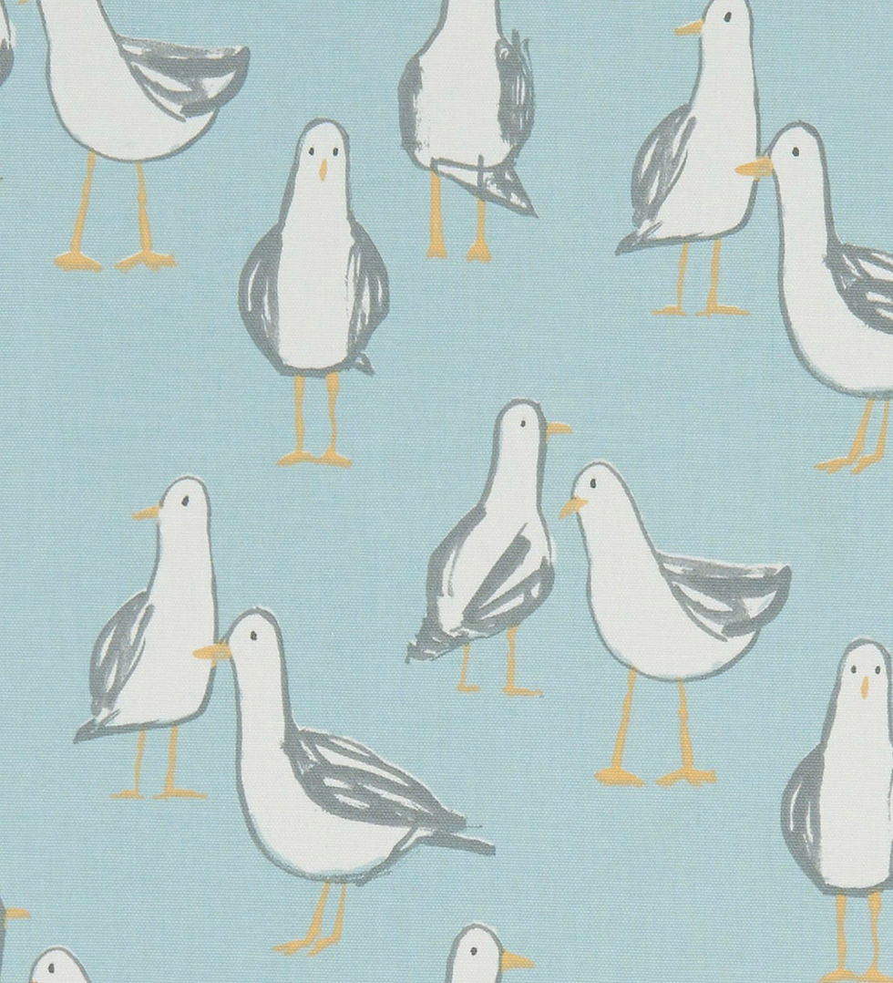 Clarke & Clarke Laridae Duck Egg Waste Paper Bins by Berry & Grouse