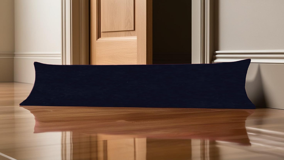 Venetian velvet deep navy blue draught excluder with polyester sheep wool or feather insert