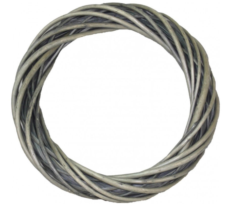 Thumbnail: grey wash antique style ring wreath door gate willow wood Christmas seasonal wall decor interior rustic country home weave