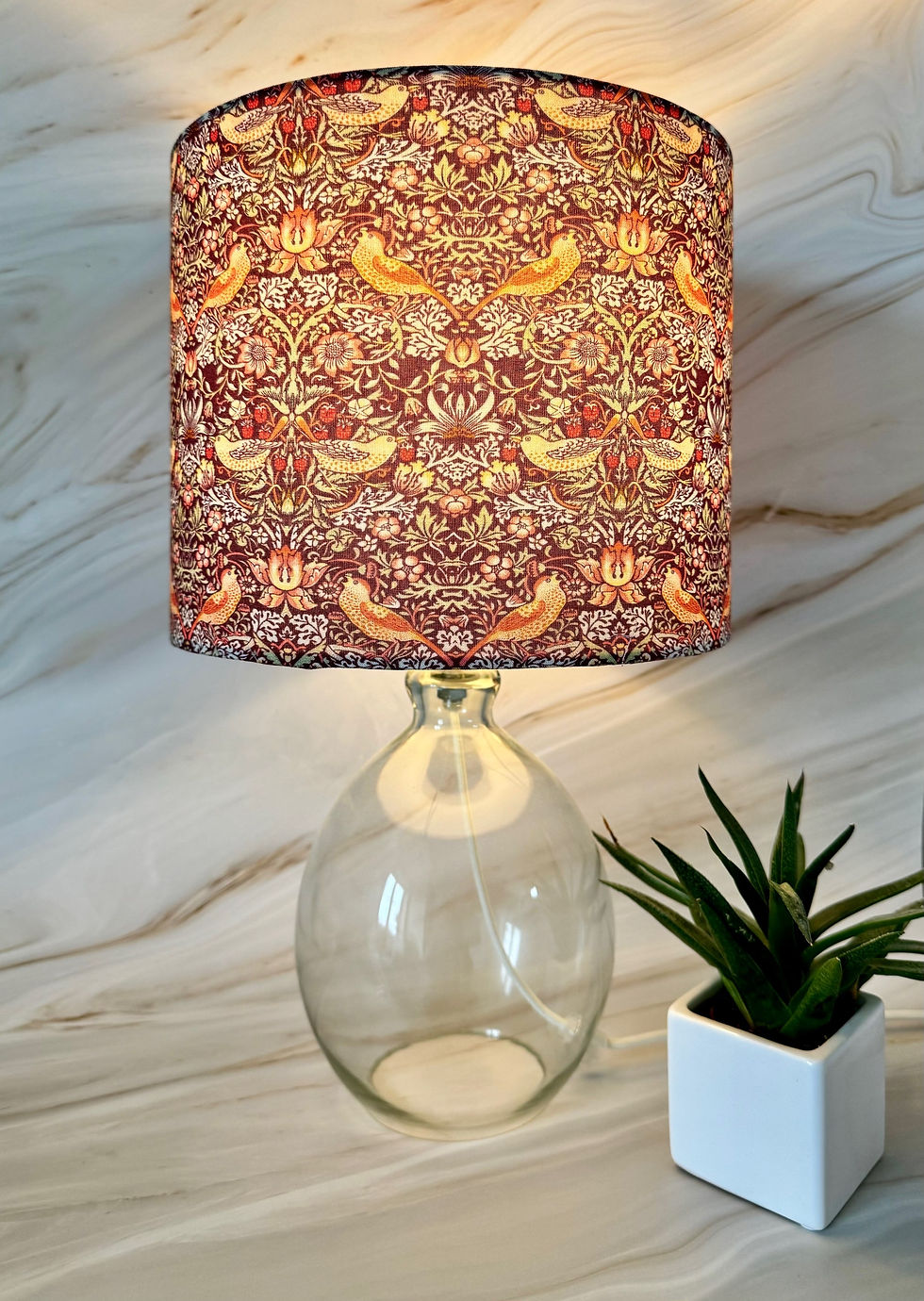 Thumbnail: william morris strawberry thief damson mini print lampshades