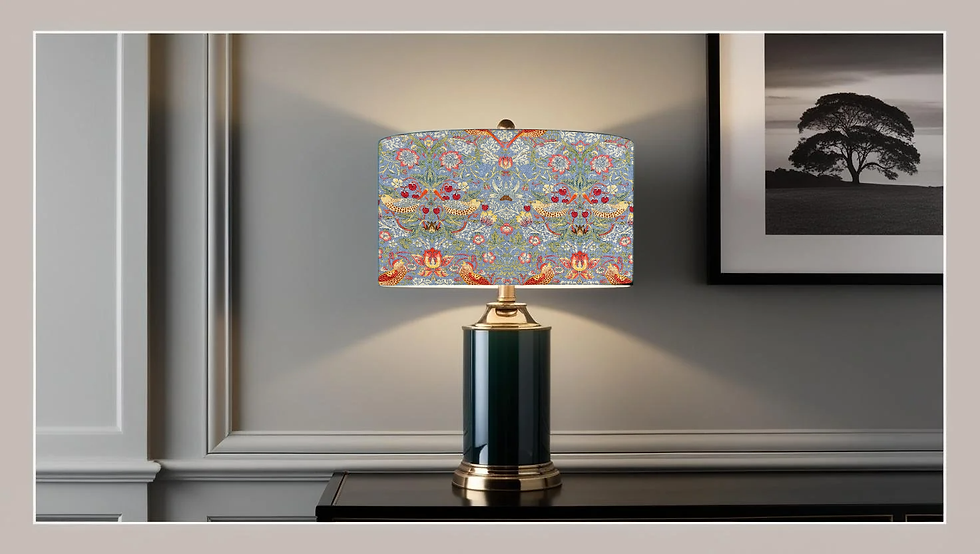 william morris strawberry thief azure mini print table lampshades