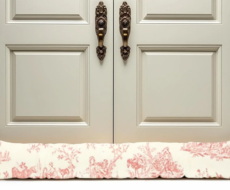 French Toile Soft Red Draught Exclude