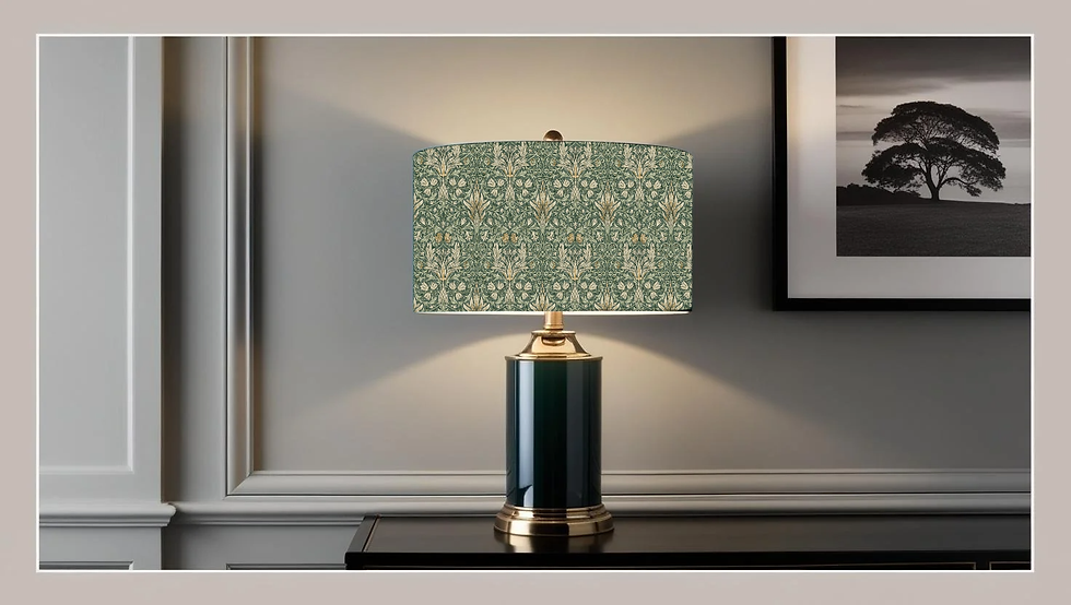 william morris snakeshead forest green table lampshade