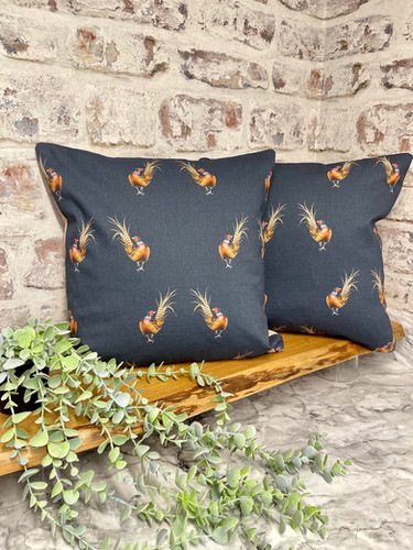 Wrendale Designs Pheasant on Navy Scatter Cushion by Berry