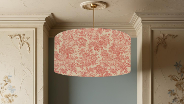 Zen Toile Ceiling Lampshades - Zen Toile Red Ceiling Lampshade