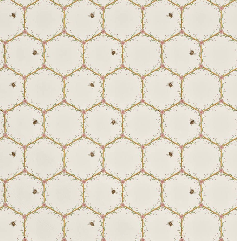 Angel Strawbridge Honeycomb fabric lampshades by Berry & Grouse