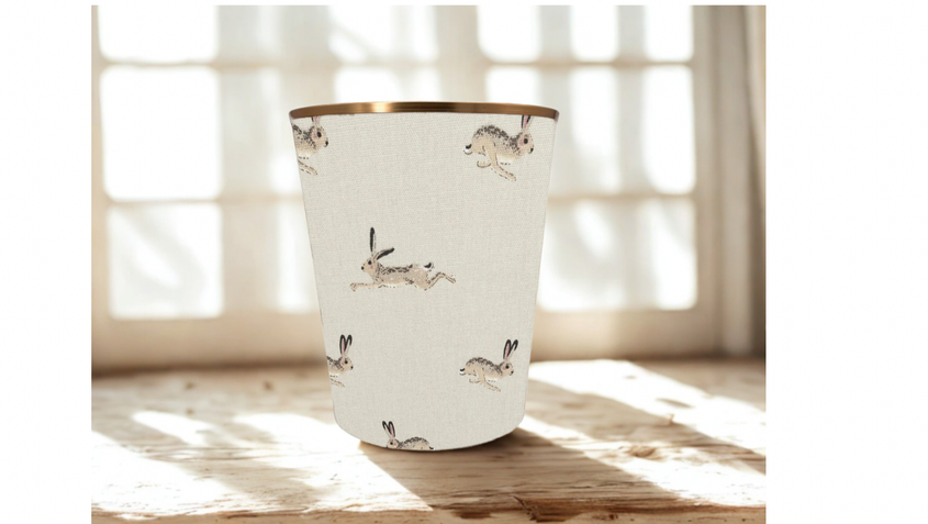 Sophie Allport Hares Waste Paper with gold trim