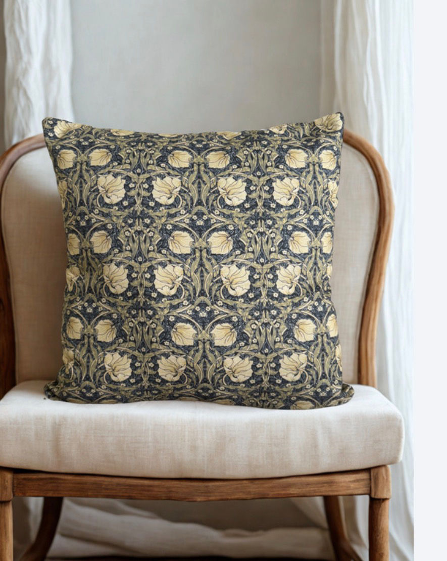 Thumbnail: William Morris Pimpernel in Blue/Cream Scatter Cushion by Berry & Grouse