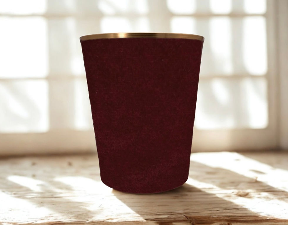 venetian velvet burgundy waste paper bin with gold trim