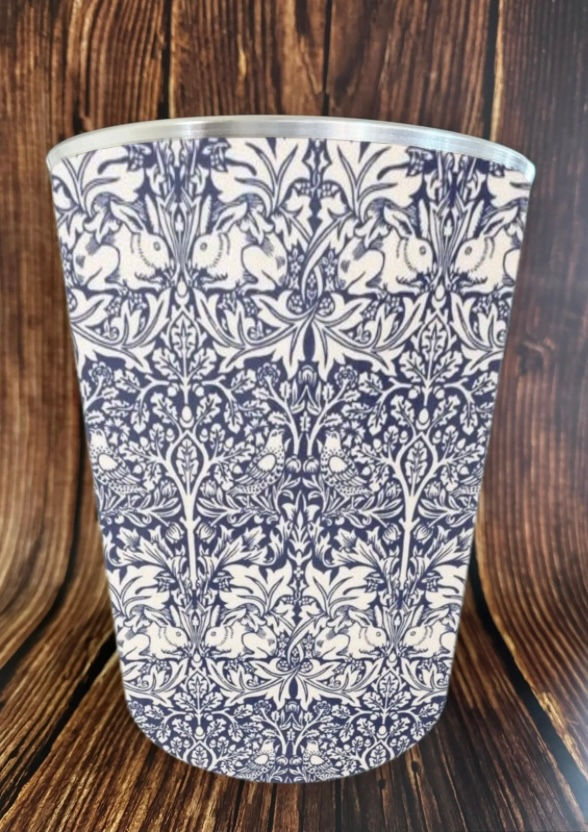 William Morris brother brer navy waste paper bin with silver trim