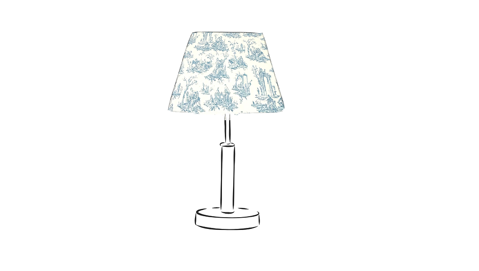 french toile french blue empire table lampshade