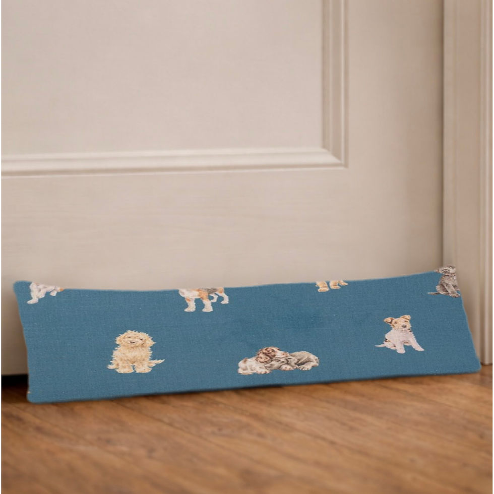 Thumbnail: Wrendale Designs Dogs on Teal Draught Excluder by Berry & Grouse