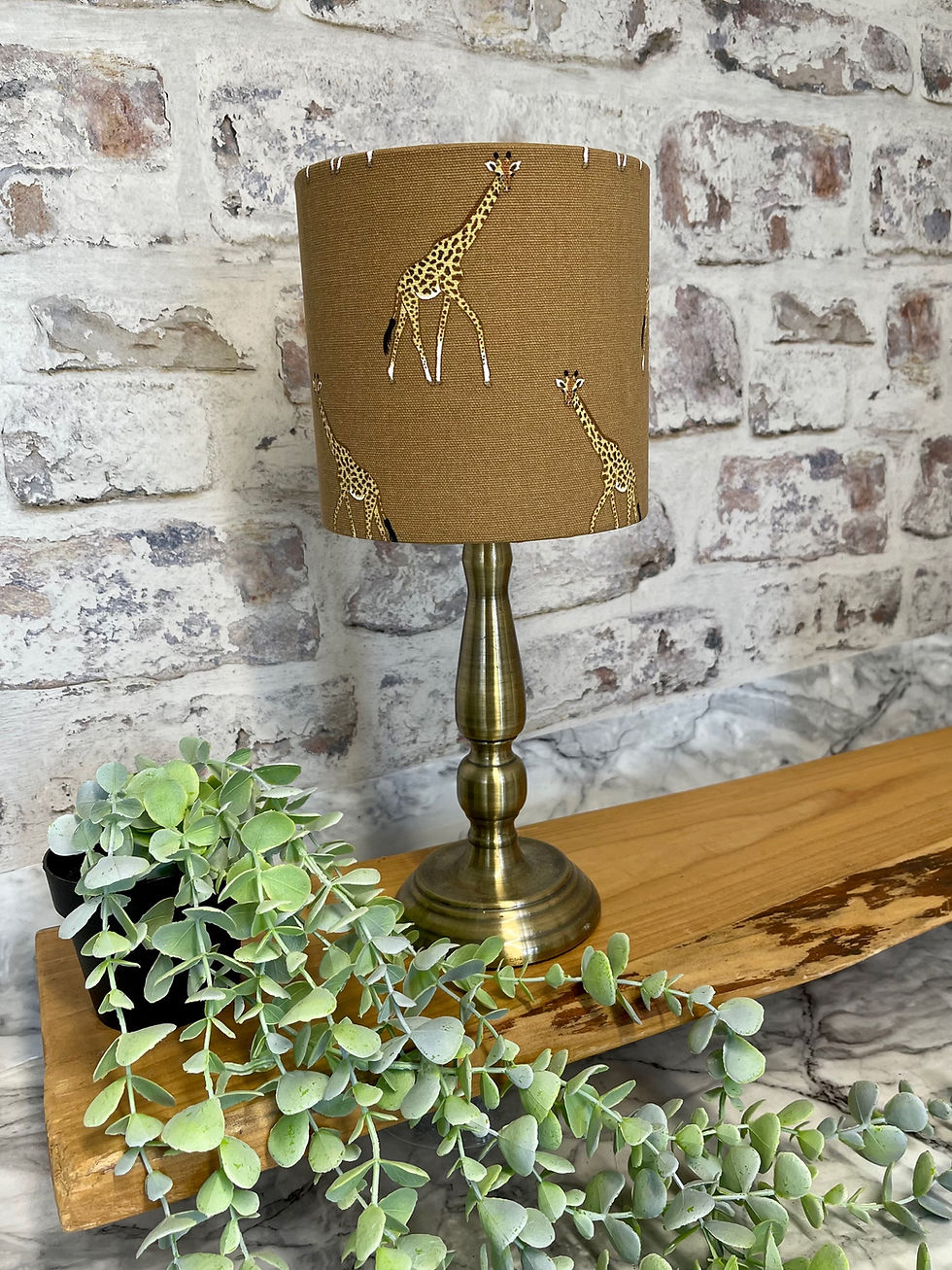 Thumbnail: Sophie Allport Giraffe by berry and grouse ochre mustard safari drum oval empire coolie table ceiling