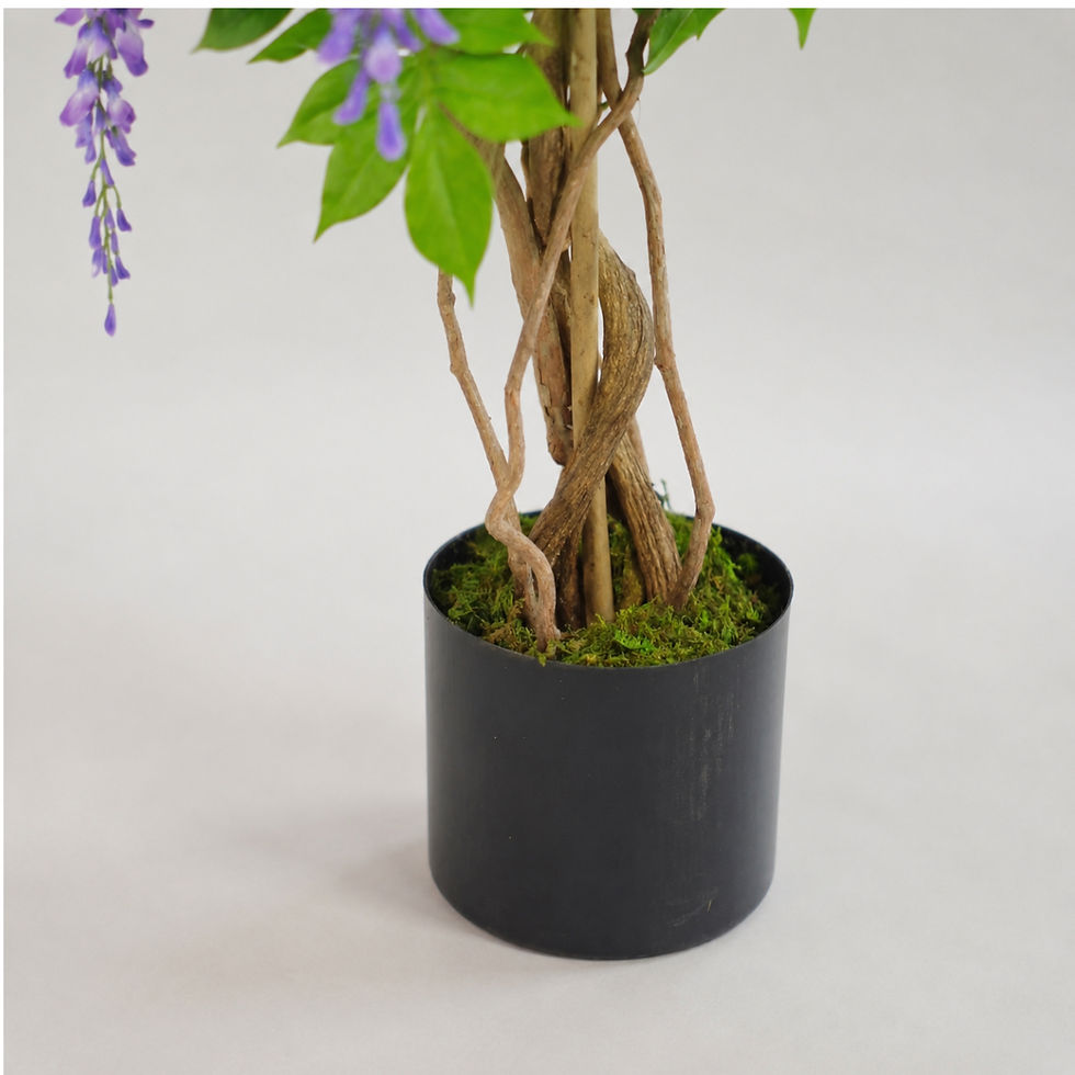 Thumbnail: Weighted plastic nursery pot supplied with the 110cm artificial purple wisteria tree.