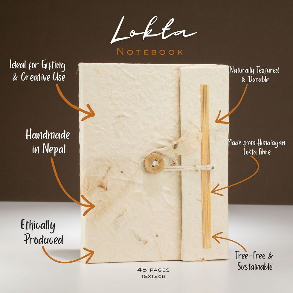 Medium handmade Lokta paper notebook with dried flower cover