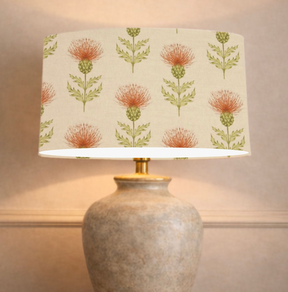 Thumbnail: Voyage Thistle Rust Linen Lampshade – Handmade UK