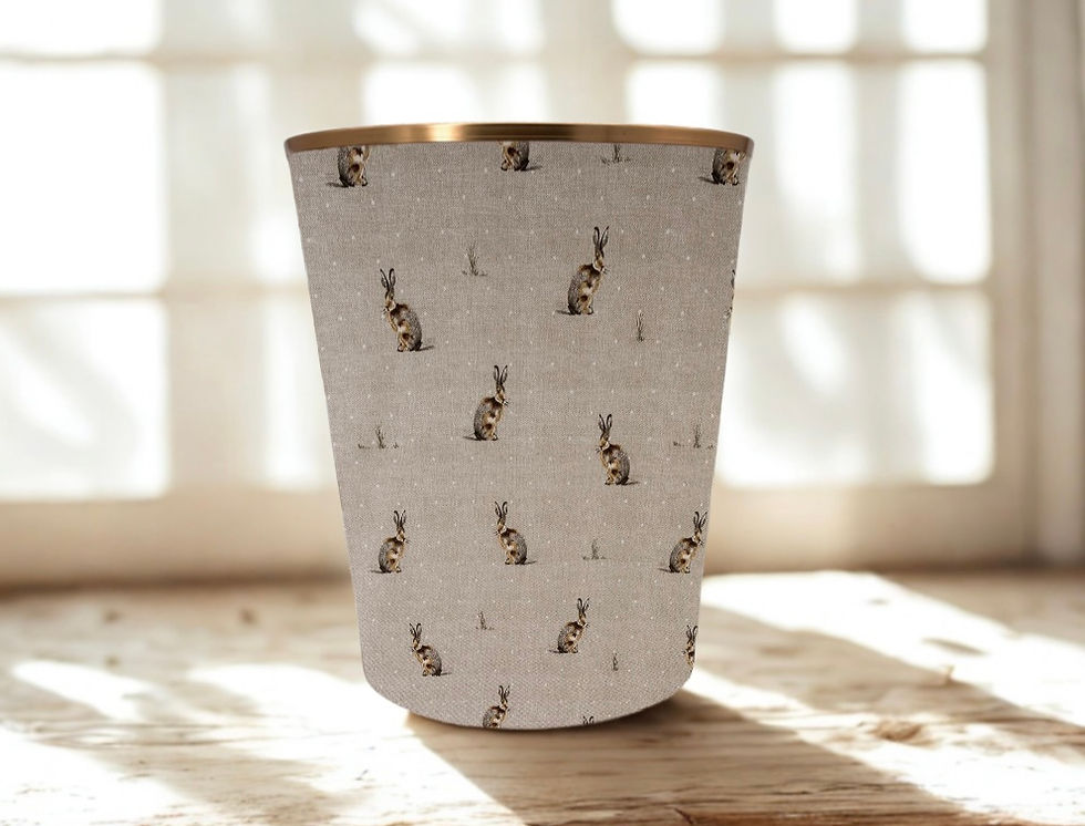 Fryetts Hartley Hare waste paper bin with gold trim