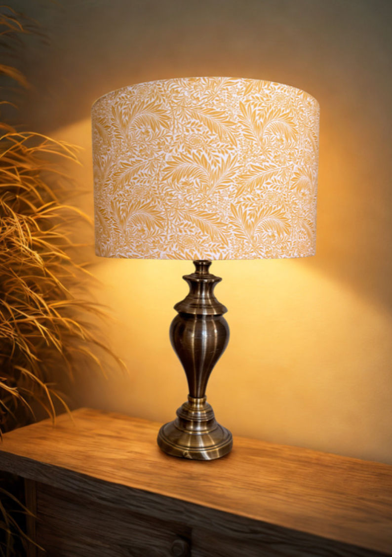 Thumbnail: Handmade William Morris Design Larkspur Ochre (CC476) Lampshades