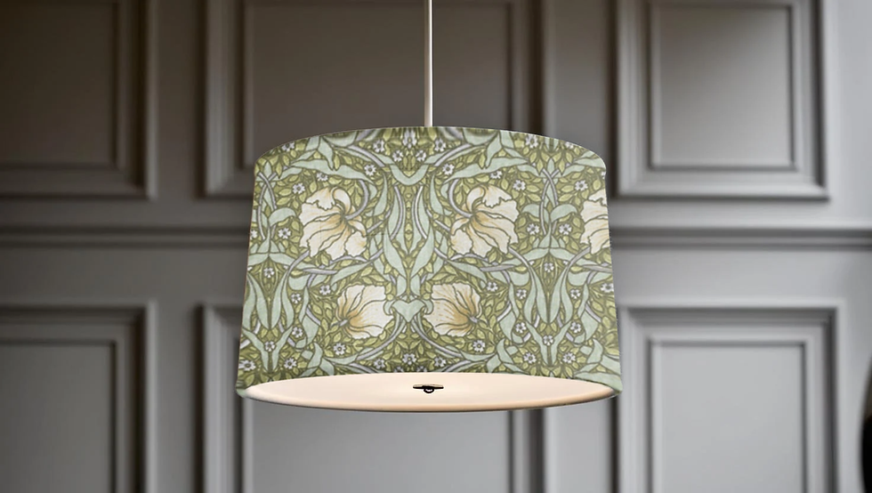 Thumbnail: william morris Pimpernel in green cream ceiling lampshade