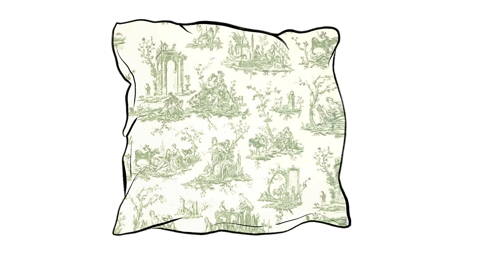 french toile sap green scatter cushion