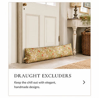 Sale draught excluders handmade in selected fabrics to help keep doors cosy while adding decorative style